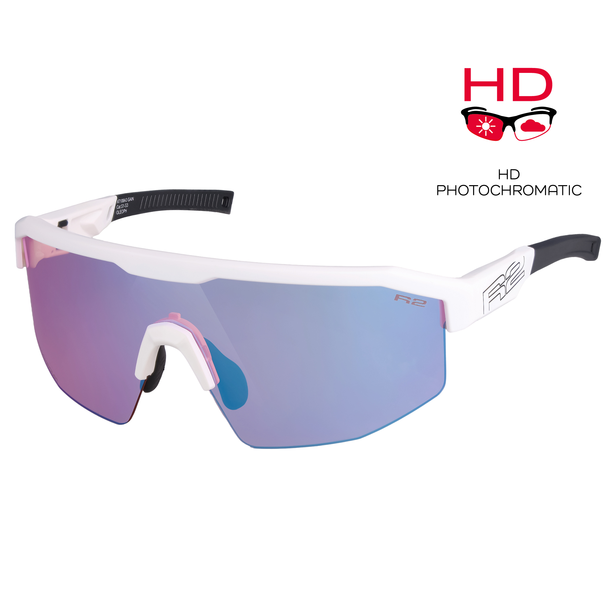 Levně Fotochromatické HD sportovní sluneční brýle R2 GAIN AT108A3