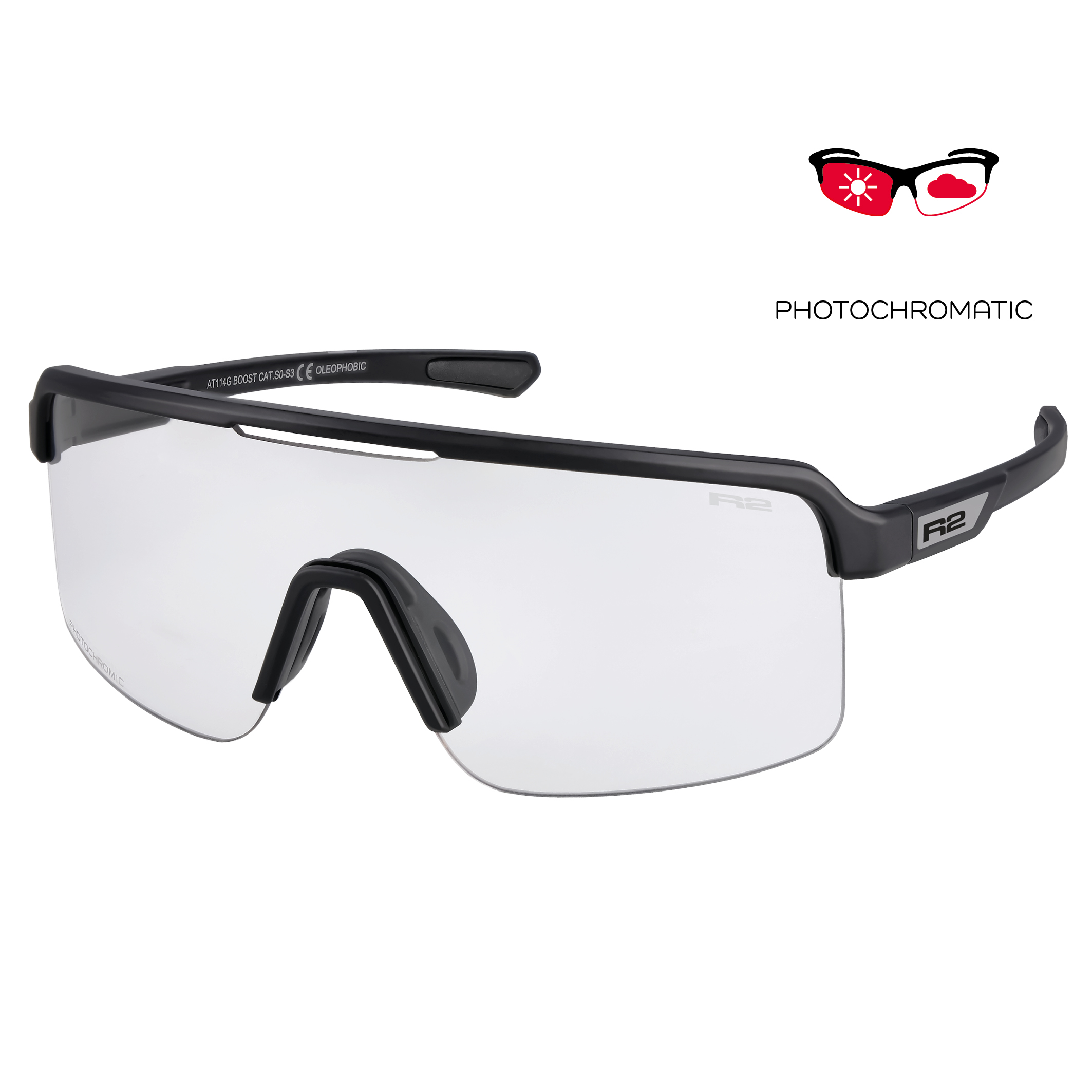 Levně Fotochromatické sportovní sluneční brýle R2 BOOST AT114G